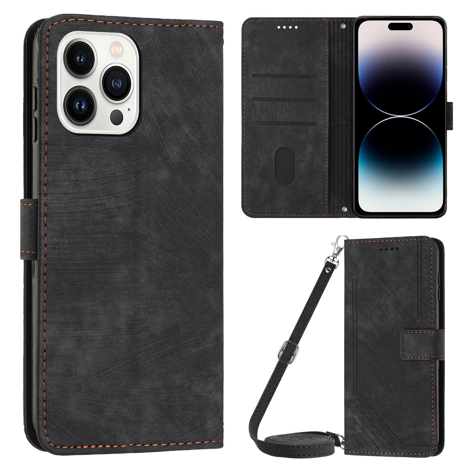 For iPhone 14 Pro PU Leather Skin-touch Protective Cover Lines Imprinted Wallet Stand Folio Phone Case For iPhone 14 Pro PU Leather Skin-touch Protective Cover Lines Imprinted Wallet Stand Folio Phone Case